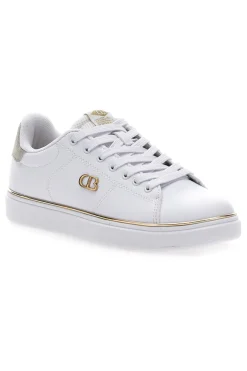 Sneakers Bianche con Bordo Dorato GTZ 2.0-COTTON BELT