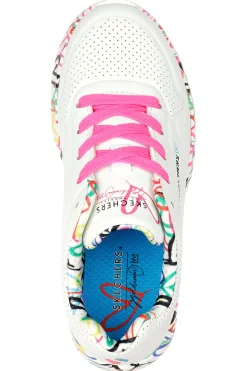 Sneakers bianche con cuori colorati Uno Lite-SKECHERS Sale