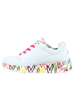 Sneakers bianche con cuori colorati Uno Lite-SKECHERS Sale