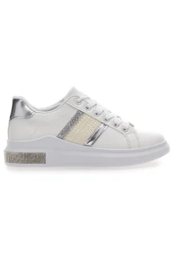Sneakers Bianche Con Dettagli Argentati 460-PRIMA RIGA Online
