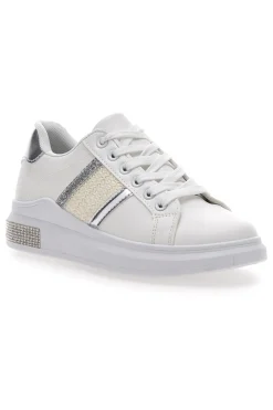 Sneakers Bianche Con Dettagli Argentati 460-PRIMA RIGA Online
