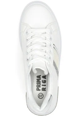 Sneakers Bianche Con Dettagli Argentati 460-PRIMA RIGA Online