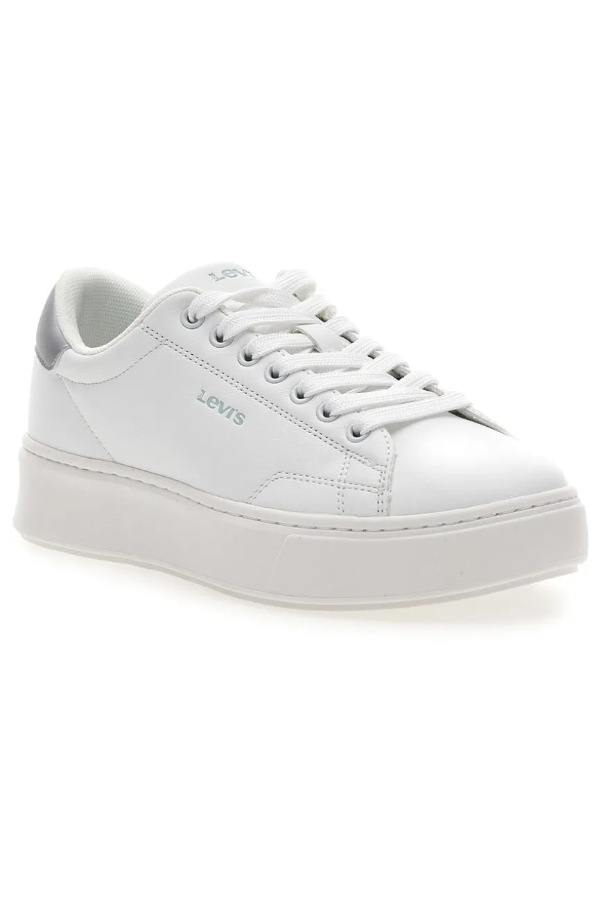 Sneakers Bianche con Dettaglio Posteriore Argento LEVI'S AMBER