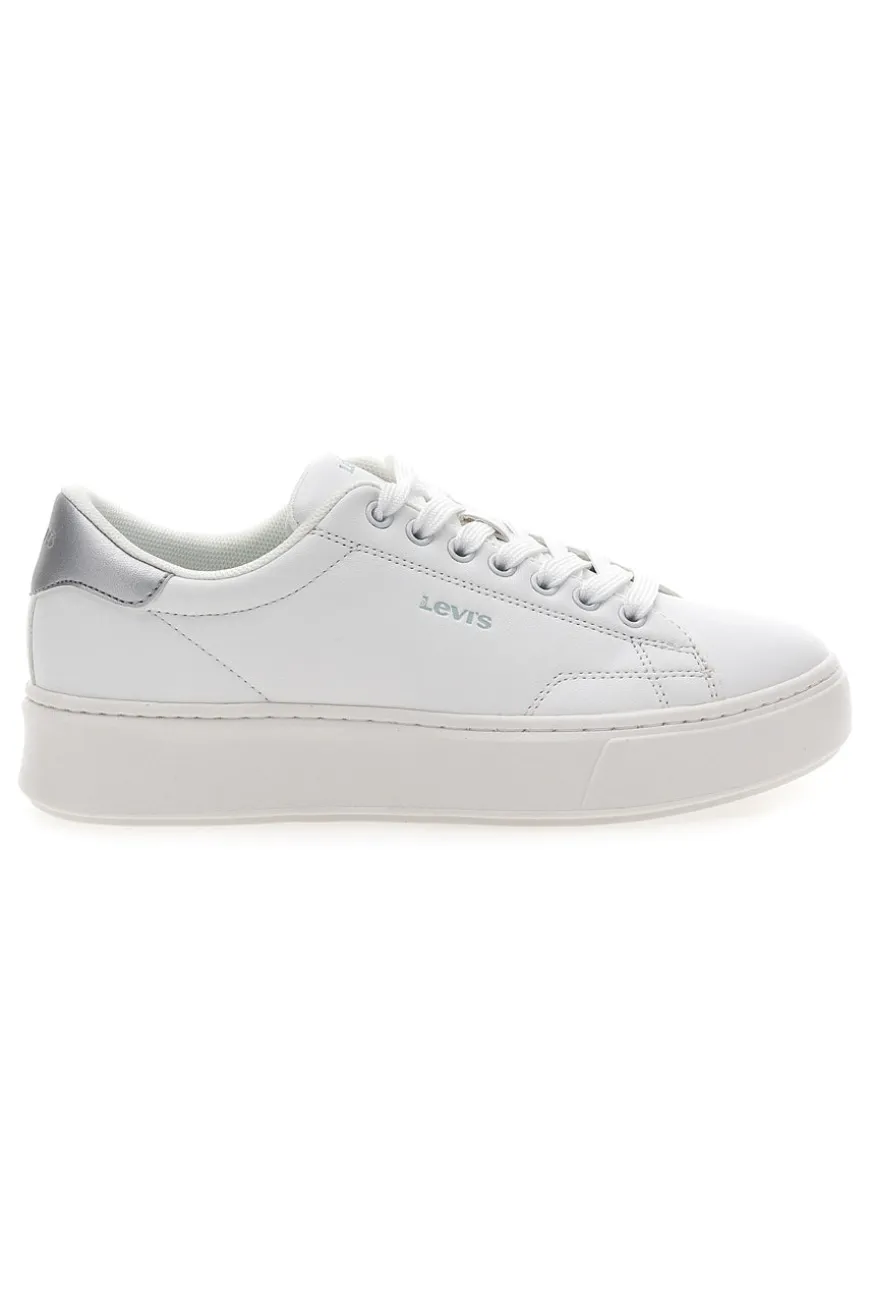 Sneakers Bianche con Dettaglio Posteriore Argento LEVI'S AMBER