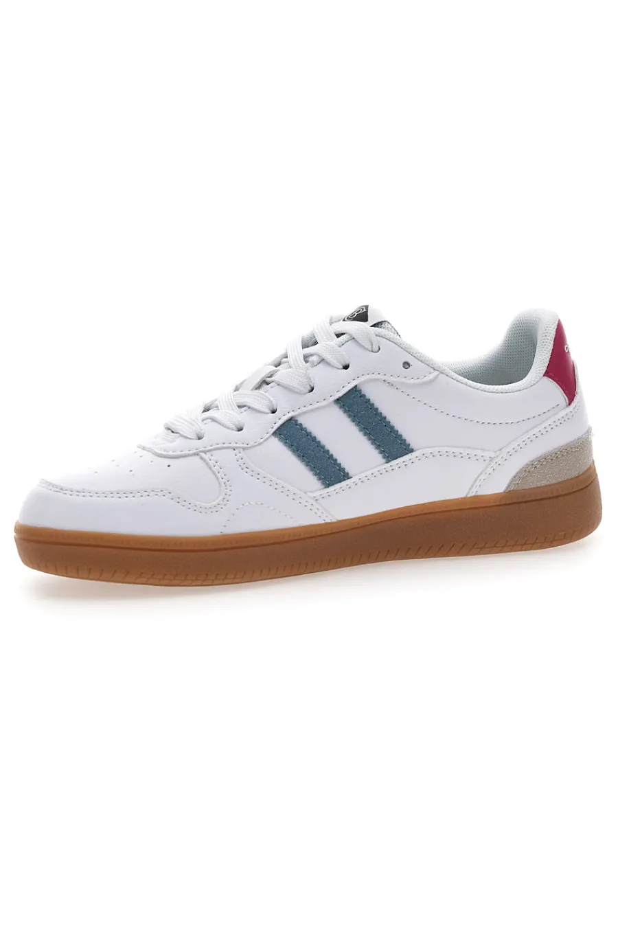 Sneakers Bianche con Dettagli Blu e Rosa e Suola in Gomma Patricien-COTTON BELT Hot