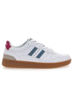Sneakers Bianche con Dettagli Blu e Rosa e Suola in Gomma Patricien-COTTON BELT Hot