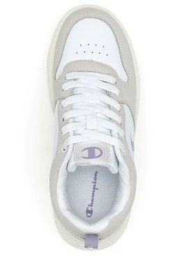 Sneakers bianche con dettagli grigi e lilla Rd18 Lite Low-CHAMPION