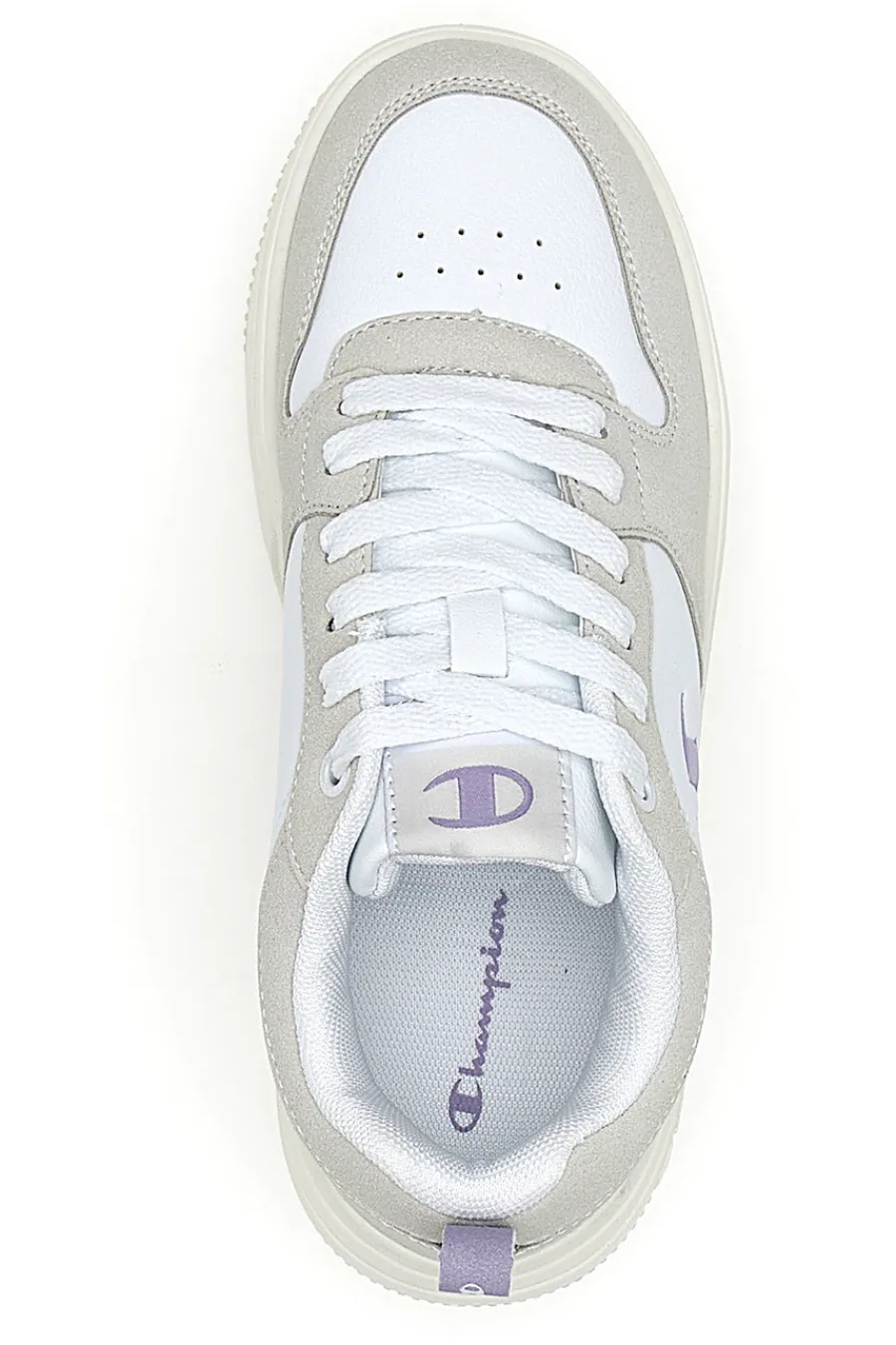 Sneakers bianche con dettagli grigi e lilla Rd18 Lite Low-CHAMPION