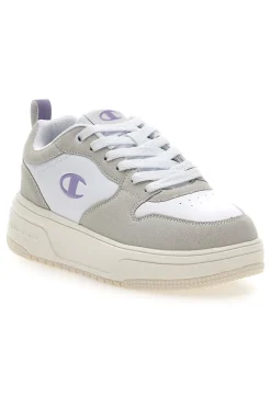 Sneakers bianche con dettagli grigi e lilla Rd18 Lite Low-CHAMPION