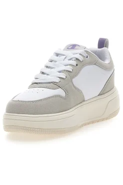 Sneakers bianche con dettagli grigi e lilla Rd18 Lite Low-CHAMPION