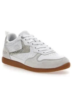 Sneakers bianche con dettagli metallizzati FROST LTH-METAL-COTTON BELT Best