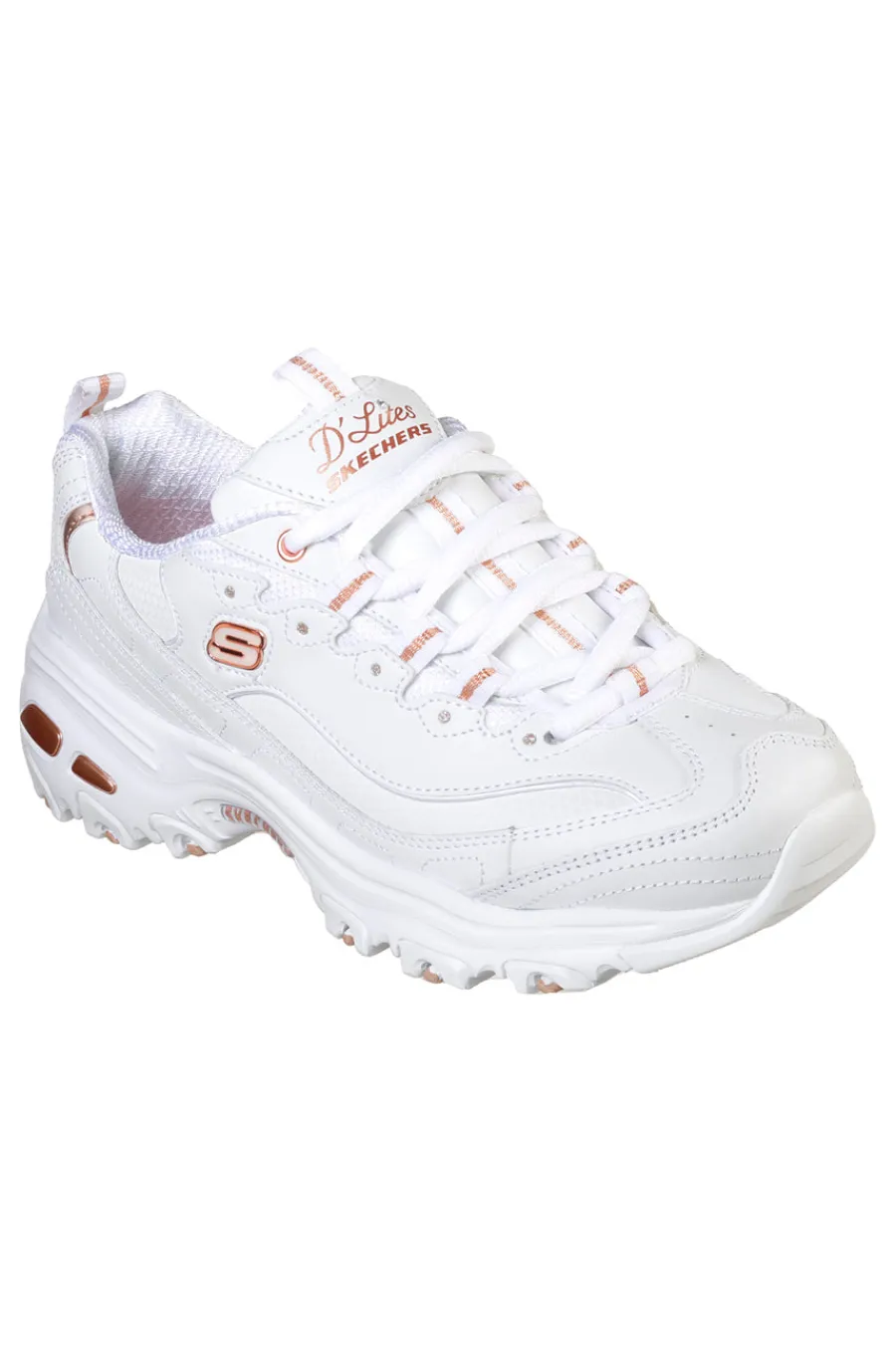 Sneakers bianche con dettagli oro e Memory Foam D'Lites Fresh Start-SKECHERS Best