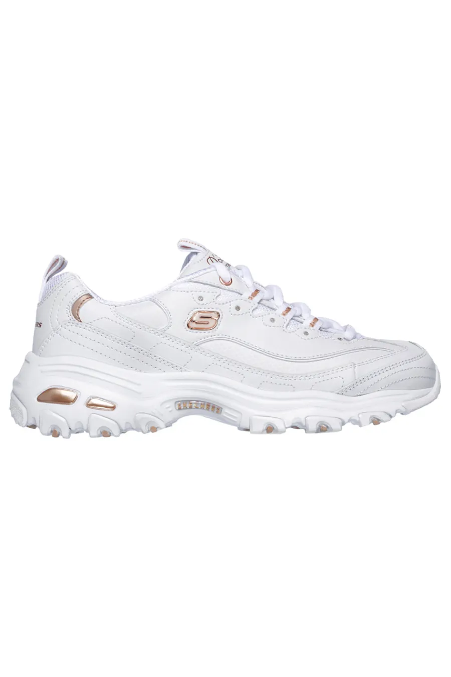 Sneakers bianche con dettagli oro e Memory Foam D'Lites Fresh Start-SKECHERS Best