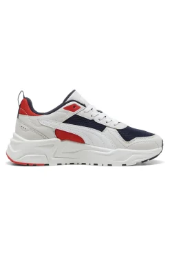 Sneakers bianche con dettagli navy e rossi Trinity 2 LT Jr-PUMA Clearance