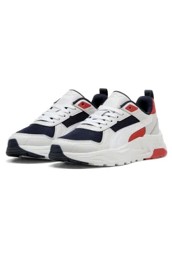 Sneakers bianche con dettagli navy e rossi Trinity 2 LT Jr-PUMA Clearance