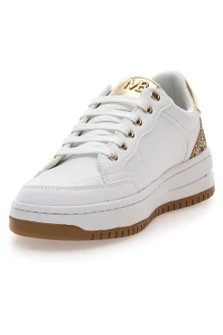 Sneakers bianche con dettagli oro glitterati 51772C1170-MARIELLA BURANI Online
