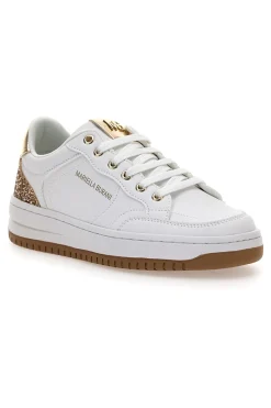 Sneakers bianche con dettagli oro glitterati 51772C1170-MARIELLA BURANI Online
