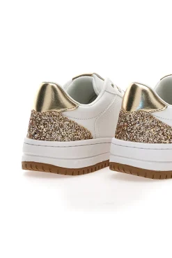 Sneakers bianche con dettagli oro glitterati 51772C1170-MARIELLA BURANI Online