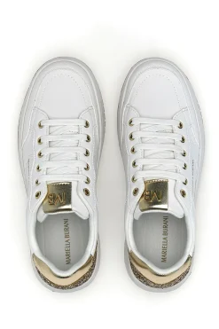 Sneakers bianche con dettagli oro glitterati 51772C1170-MARIELLA BURANI Online