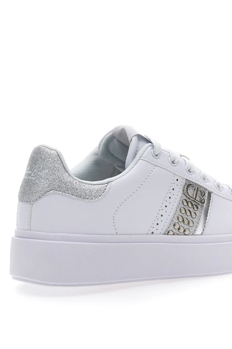 Sneakers Bianche con Dettagli Argentati ANNUNZIATA LTH-COTTON BELT Clearance