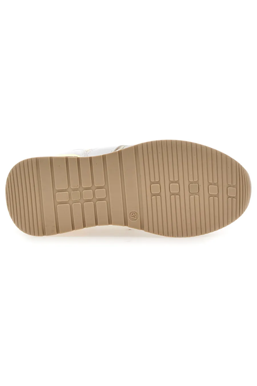 Sneakers bianche con inserti oro e fondo rialzato 9636-LAURA BIAGIOTTI Hot