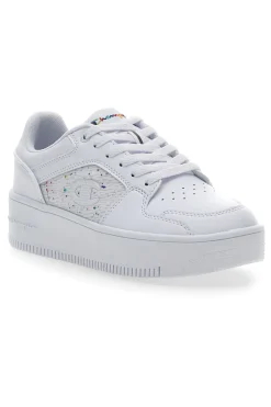 Sneakers Bianche con Lacci Rebound Platform Abstract Low-CHAMPION Discount