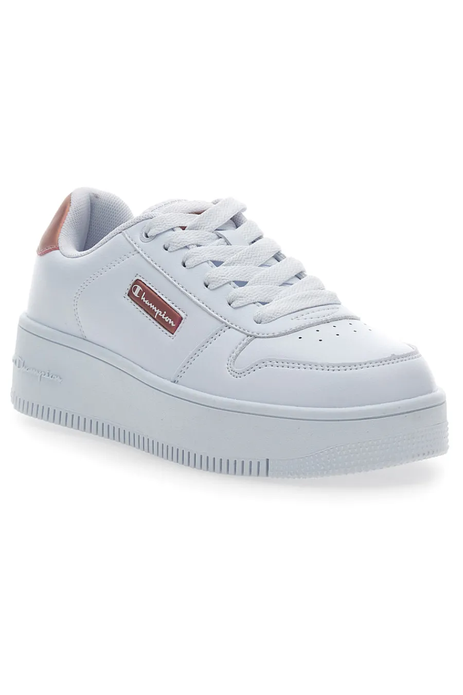 Sneakers Bianche con Lacci Rebound Platform Glitz-CHAMPION
