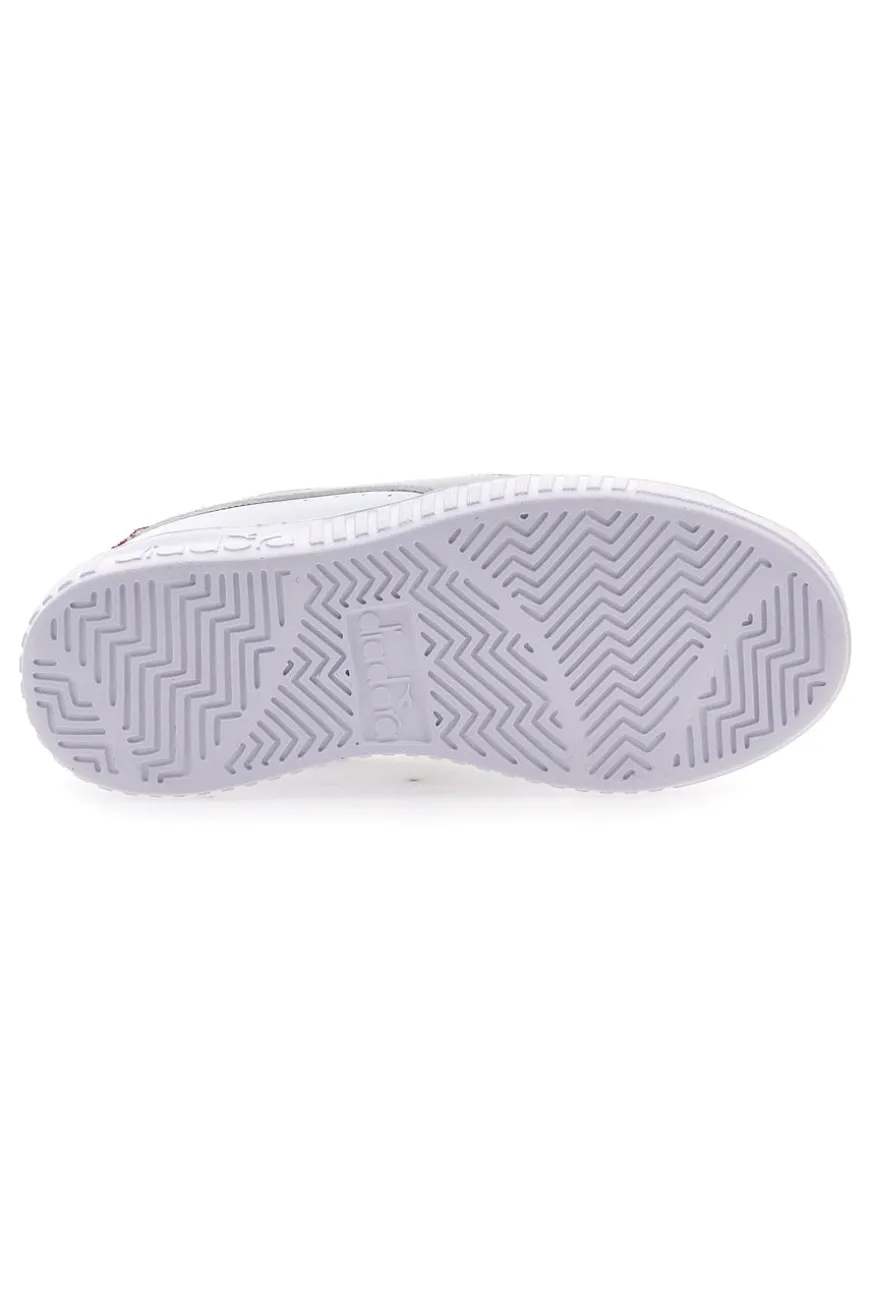 Sneakers Bianche con Logo Argento e Dettaglio Fuxia DIADORA GAME STEP METAL PS
