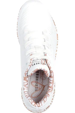 Sneakers bianche con stampa cuori oro rosa e cuscinetto ad aria UNO Loving Love-SKECHERS Sale