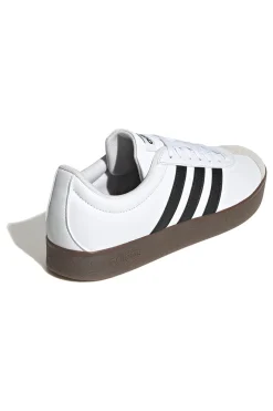 Sneakers bianche con strisce nere e punta in suede VL Court Base-ADIDAS