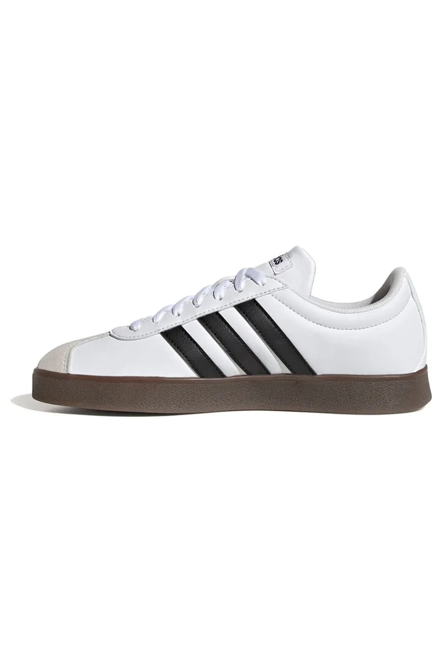 Sneakers bianche con strisce nere e punta in suede VL Court Base-ADIDAS