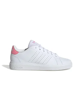 Sneakers bianche con tallone rosa e strisce traforate Advantage Base 2.0 J-ADIDAS Sale