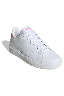Sneakers bianche con tallone rosa e strisce traforate Advantage Base 2.0 J-ADIDAS Sale