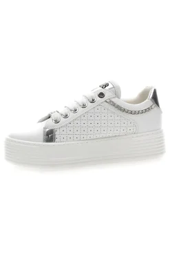Sneakers Bianche con Tomaia Decorata e Platform 50251-MARIELLA BURANI Outlet