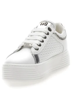 Sneakers Bianche con Tomaia Decorata e Platform 50251-MARIELLA BURANI Outlet