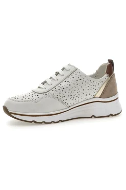 Sneakers Bianche con Tomaia in Pelle Traforata 21464GLAM-PRIMA RIGA Discount
