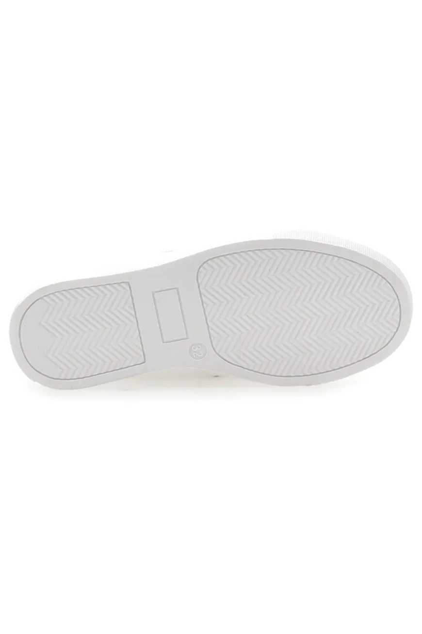 Sneakers Bianche con Tomaia Liscia e Dettagli Glitterati LAURA BIAGIOTTI L8327