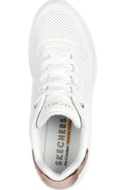 Sneakers bianche con zeppa e dettagli metallici UNO Wedge Hi Steps-SKECHERS New