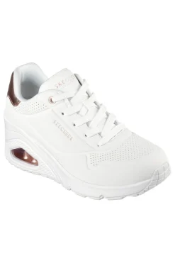 Sneakers bianche con zeppa e dettagli oro Uno Wedge Hi Steps-SKECHERS Best