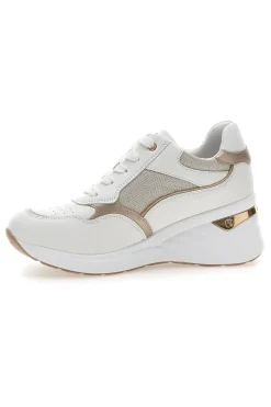 Sneakers bianche con zip e dettagli oro 488IN-INBLU Best