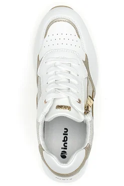 Sneakers bianche con zip e dettagli oro 488IN-INBLU Best