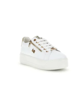 Sneakers bianche con zip laterale platform Burani 52031C755-MARIELLA BURANI Clearance