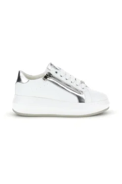 Sneakers bianche con zip laterale platform Burani 52031C1396-MARIELLA BURANI Clearance