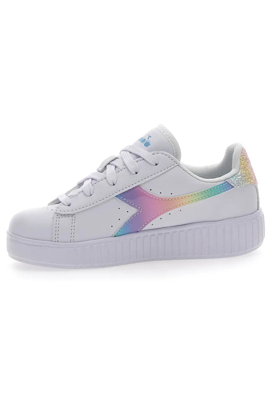 Sneakers Bianche e Arcobaleno Diadora Game Step PS