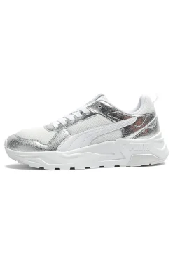 Sneakers bianche e argento in mesh Trinity 2 Lt Metallic Whisper-PUMA Discount