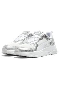 Sneakers bianche e argento in mesh Trinity 2 Lt Metallic Whisper-PUMA Discount