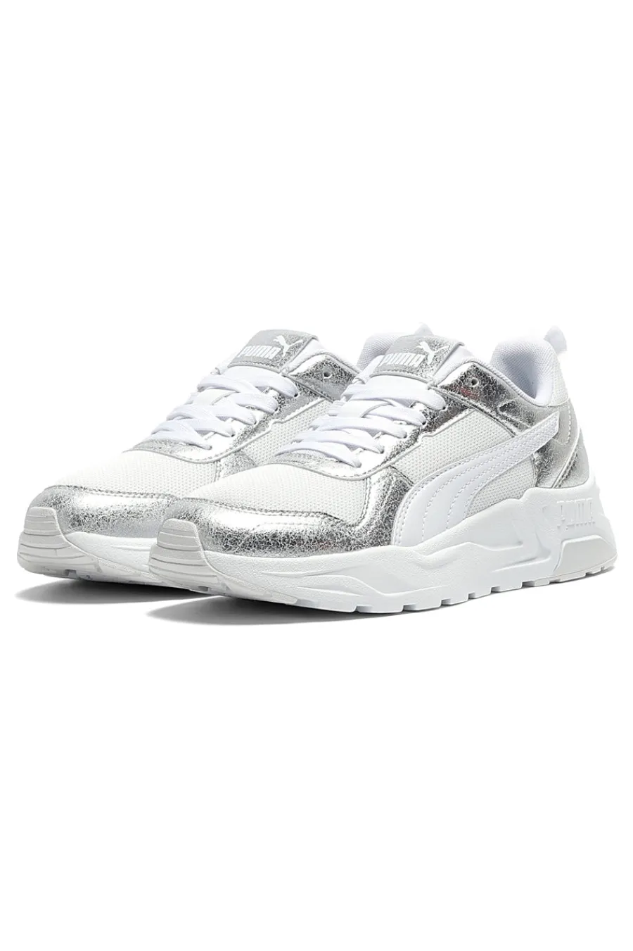 Sneakers bianche e argento in mesh Trinity 2 Lt Metallic Whisper-PUMA Discount
