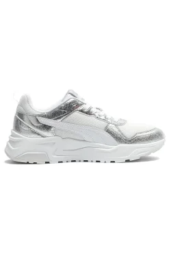 Sneakers bianche e argento in mesh Trinity 2 Lt Metallic Whisper-PUMA Discount