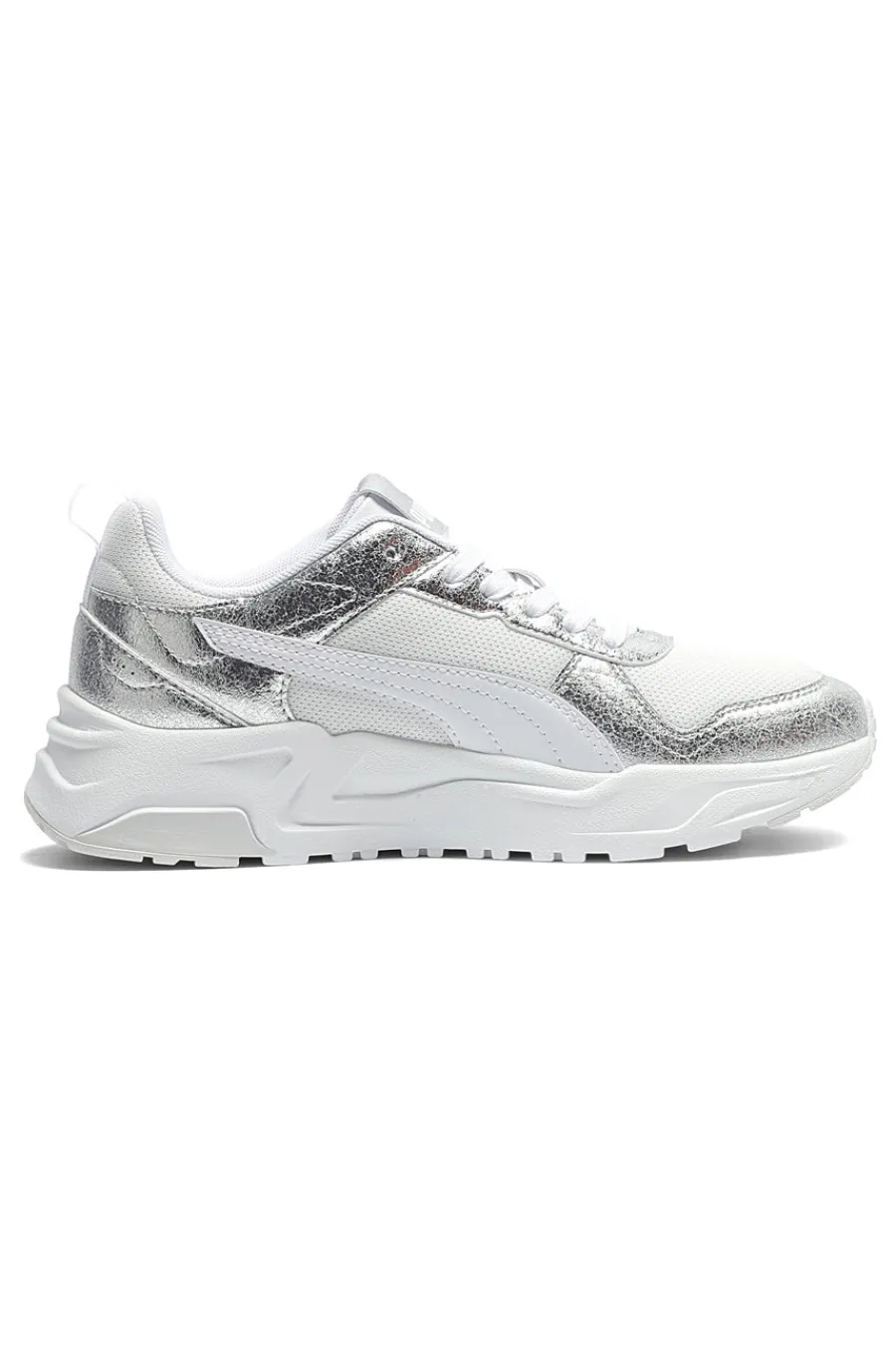 Sneakers bianche e argento in mesh Trinity 2 Lt Metallic Whisper-PUMA Discount