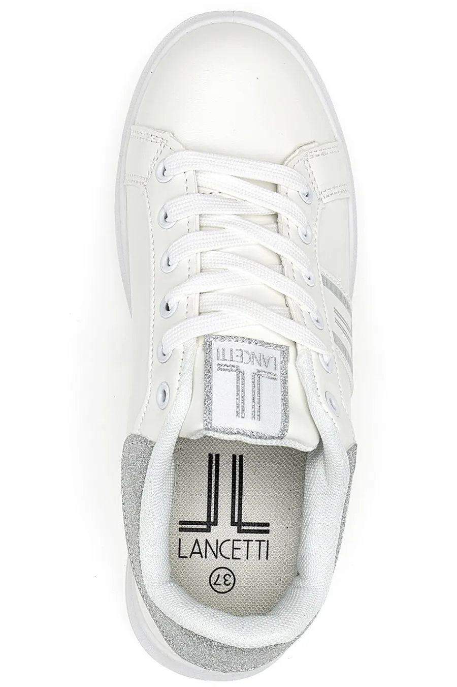 Sneakers Bianche e Argento 27-LANCETTI Discount